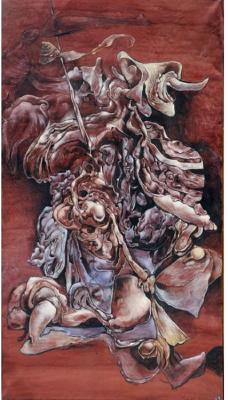 Sample artwork by Kurt Seligmann (1900 - 1962), known for surreal narrative images, etcher - View similar artists and auction records